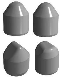 錐形齒、楔形齒、邊楔齒